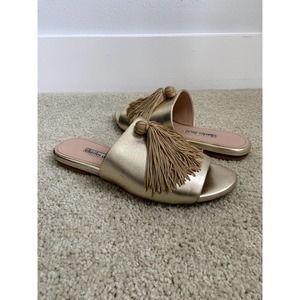 Charles David Sashay Gold Tassel Sandal Slides